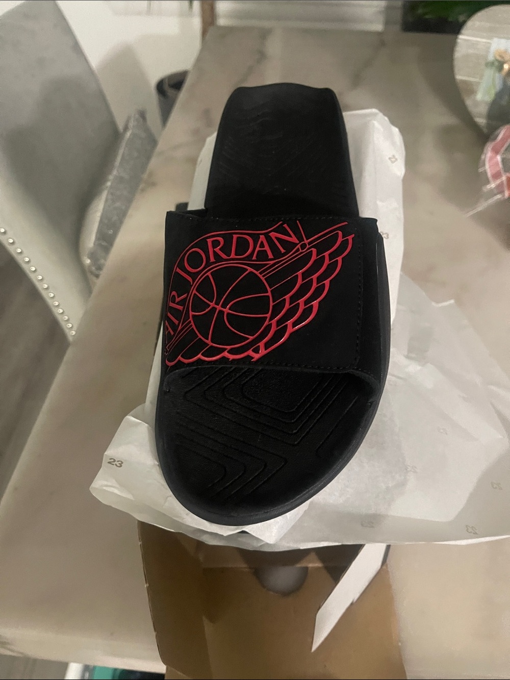 Jordan Hydro 7 Box Label — Black and Red